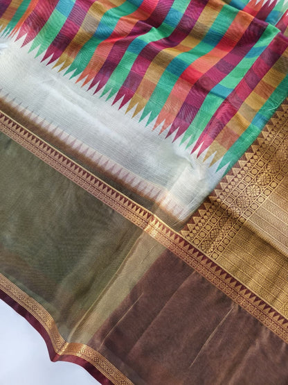 Charismatic Multicolor Printed Soft Kota Silk Saree with Confounding Blouse Piece