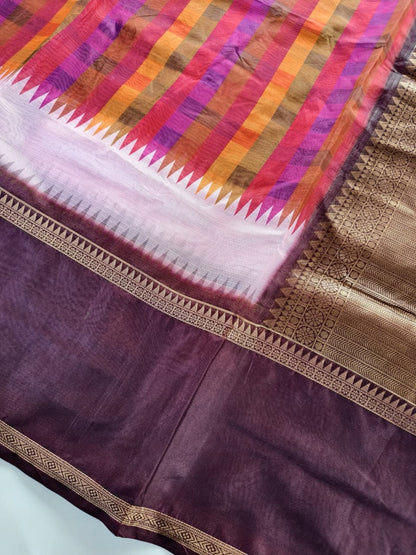 Propinquity Multicolor Printed Soft Kota Silk Saree with Ravishing Blouse Piece