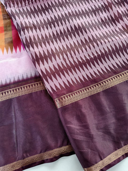 Propinquity Multicolor Printed Soft Kota Silk Saree with Ravishing Blouse Piece