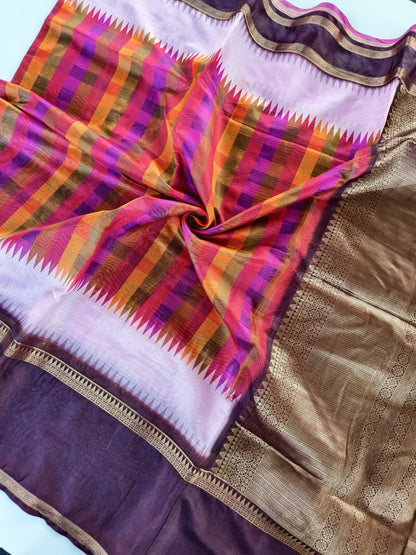 Propinquity Multicolor Printed Soft Kota Silk Saree with Ravishing Blouse Piece