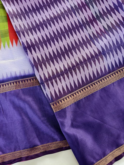 Ethereal Multicolor Printed Soft Kota Silk Saree with Excellent Blouse Piece