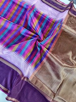 Nectarous Multicolor Printed Soft Kota Silk Saree with Dalliance Blouse Piece
