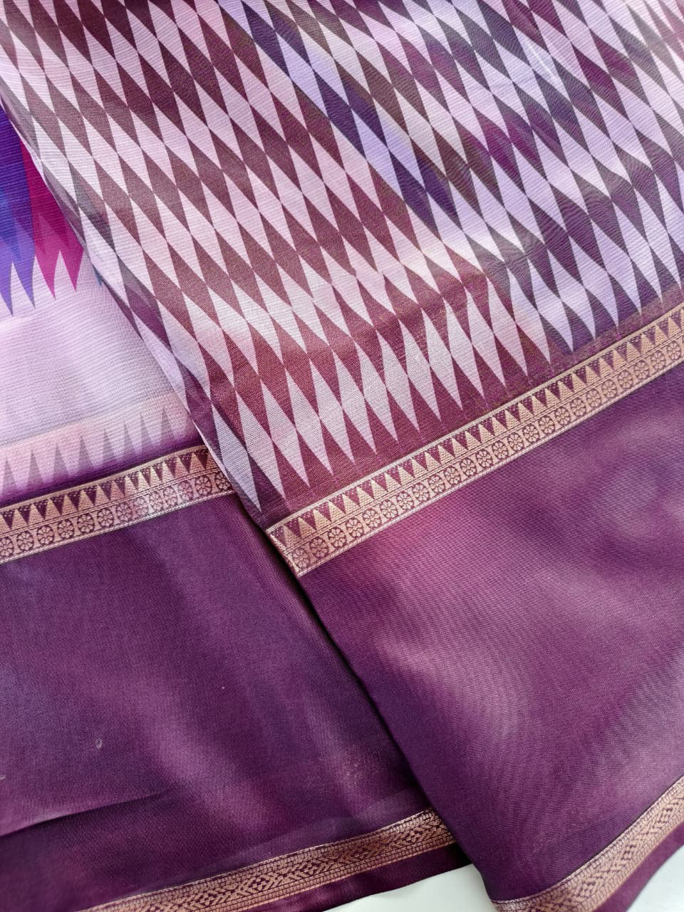 Nectarous Multicolor Printed Soft Kota Silk Saree with Dalliance Blouse Piece