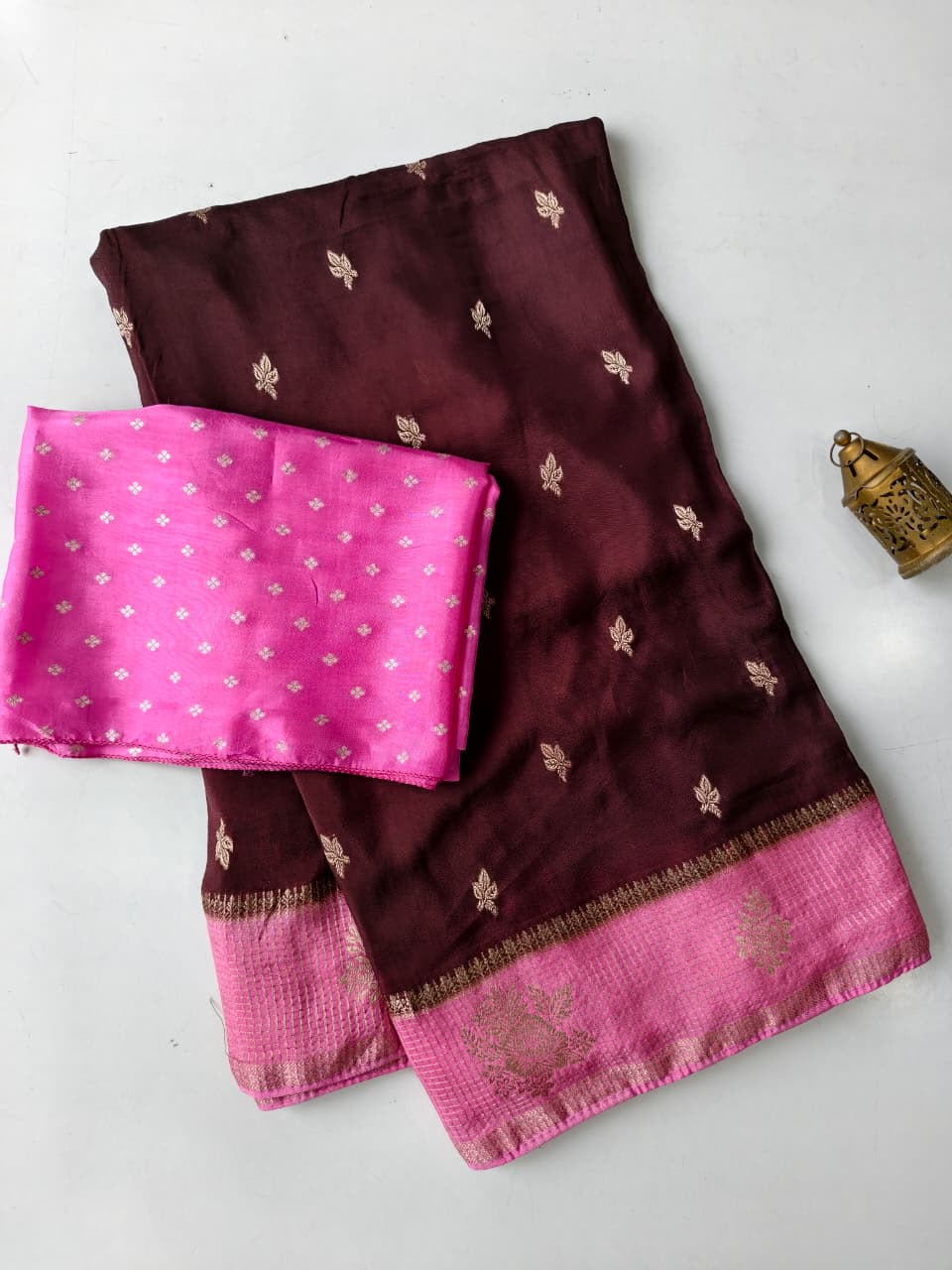 Appealing Wine Pure Viscose Banrasi Silk Saree With Admirable Blouse Piece