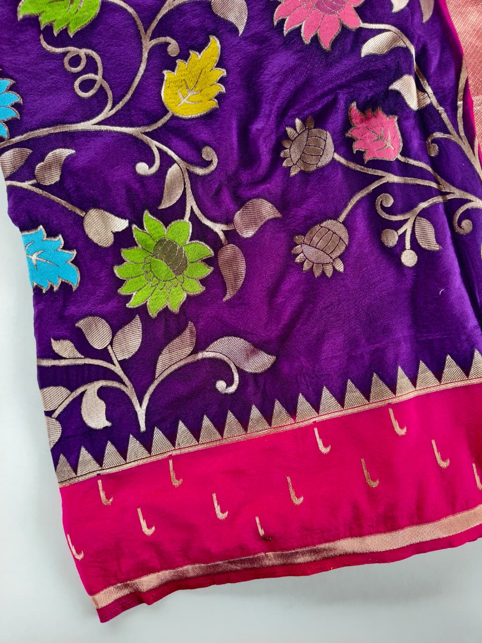Vibrant Purple Pure Viscose Banarasi Silk Saree With Sophisticated Blouse Piece