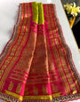 Artistic Mehndi Paithani Silk Saree With Magnificat Blouse Piece