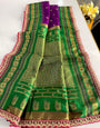 Effulgent Purple Paithani Silk Saree With Resonant Blouse Piece