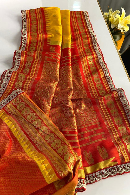 Load image into Gallery viewer, Inimitable Yellow Paithani Silk Saree With Enamoring Blouse Piece
