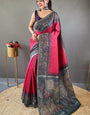 Elegant Dark Pink Digital Printed Saree With Flattering Blouse Piece