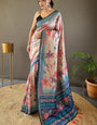 Enticing Beige Digital Printed Soft Silk Saree With Desuetude Blouse Piece