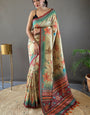 Fugacious Dark Beige Digital Printed Soft Silk Saree With Panoply Blouse Piece