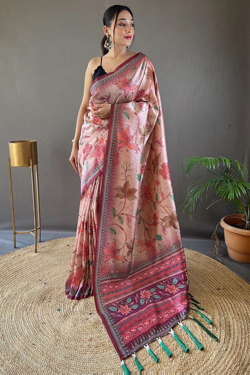 Load image into Gallery viewer, Gratifying Pink Digital Printed Soft Silk Saree With Scrumptious Blouse Piece
