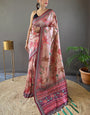 Gratifying Pink Digital Printed Soft Silk Saree With Scrumptious Blouse Piece