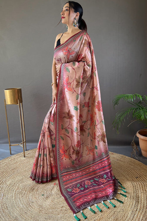 Load image into Gallery viewer, Gratifying Pink Digital Printed Soft Silk Saree With Scrumptious Blouse Piece
