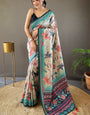 Transcendent Beige Digital Printed Soft Silk Saree With Profuse Blouse Piece