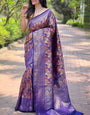 Lovely Blue Kanjivaram Silk Saree With Attractive Blouse Piece