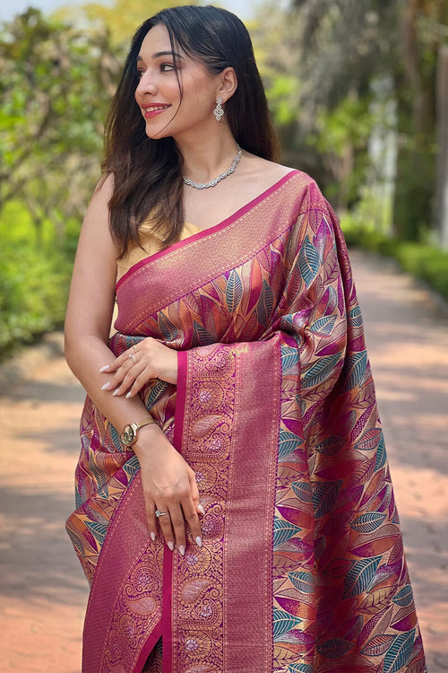 Load image into Gallery viewer, Jazzy Purple Kanjivaram Silk Saree With Breathtaking Blouse Piece
