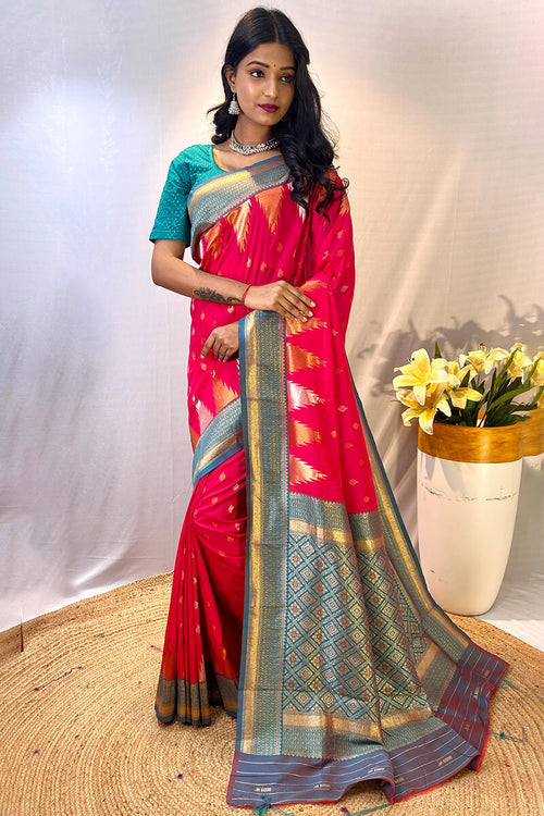 Load image into Gallery viewer, Precious Dark Pink Soft Banarasi Silk Saree With Elegant Blouse Piece
