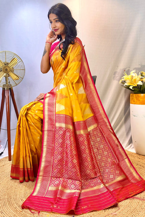 Load image into Gallery viewer, Precious Yellow Soft Banarasi Silk Saree With Elegant Blouse Piece
