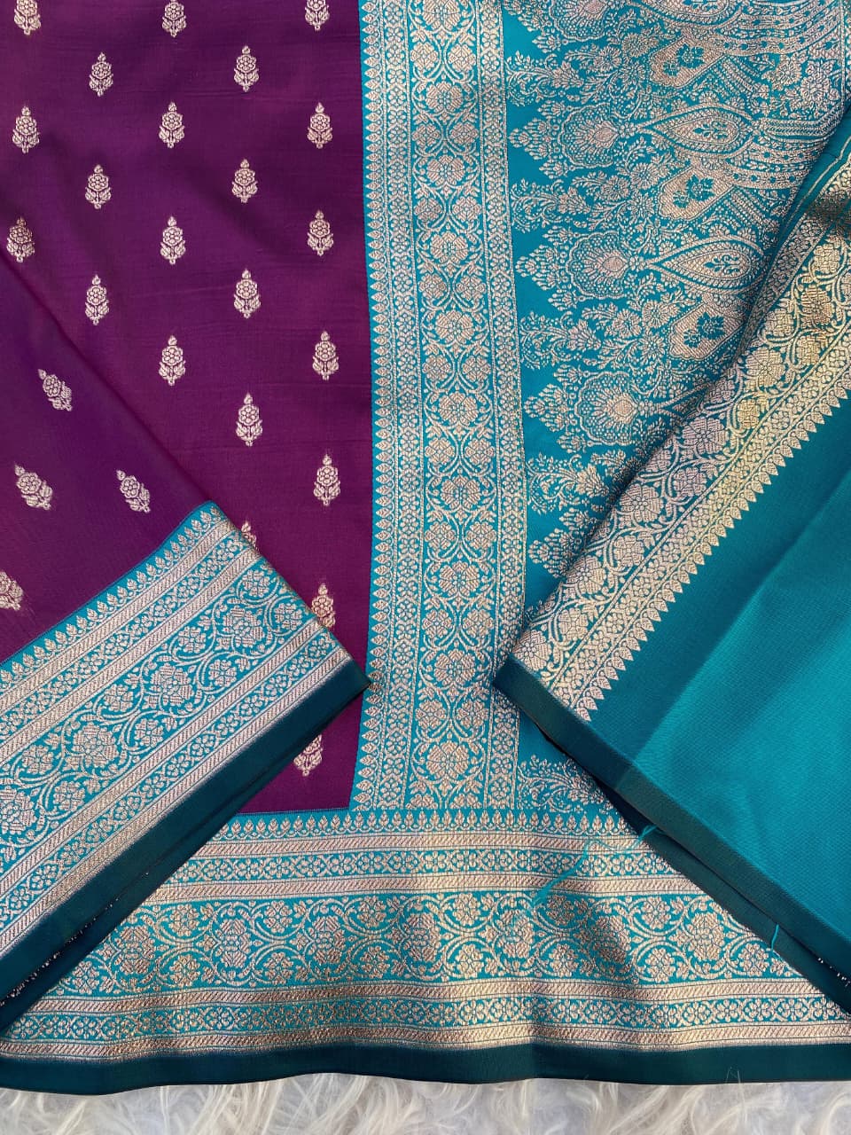 Ratatouille Purple Soft Banarasi Satin Silk Saree With Chatoyant Blouse