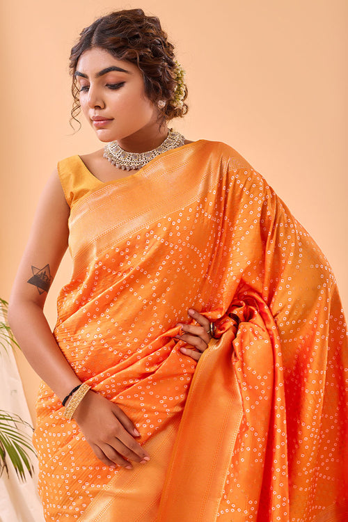 Load image into Gallery viewer, Winsome Orange Paithani Silk Saree With Staring Blouse Piece
