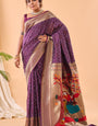 Charismatic Purple Paithani Silk Saree With Breathtaking Blouse Piece