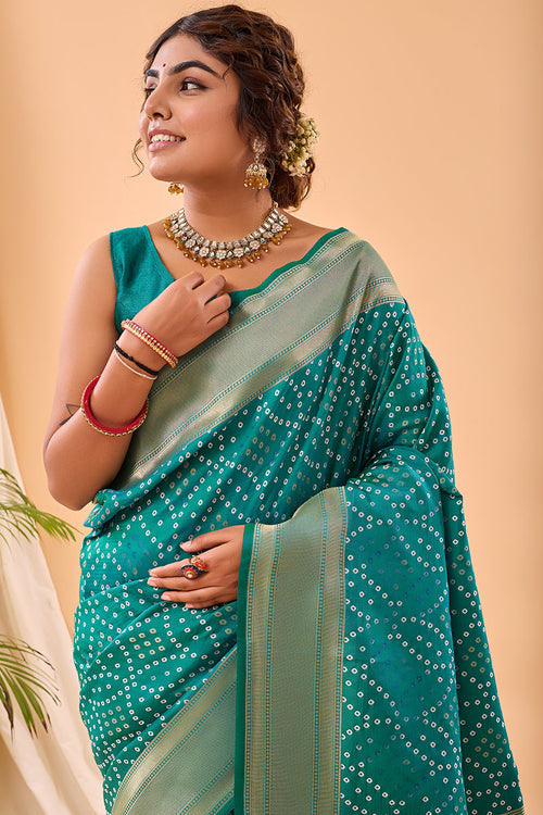 Load image into Gallery viewer, Ephemeral Turquoise Paithani Silk Saree With Demure Blouse Piece
