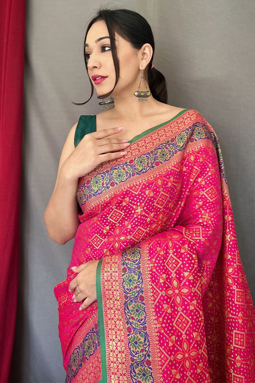 Load image into Gallery viewer, Desirable Dark Pink Paithani Silk Saree With Inspiring Blouse Piece
