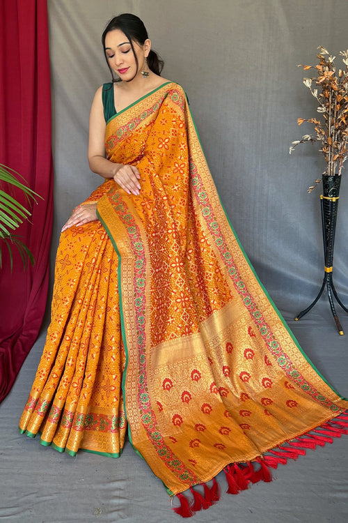 Load image into Gallery viewer, Gratifying Mustard Paithani Silk Saree With Sophisticated Blouse Piece
