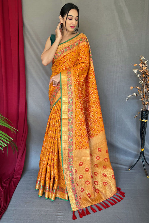 Load image into Gallery viewer, Gratifying Mustard Paithani Silk Saree With Sophisticated Blouse Piece
