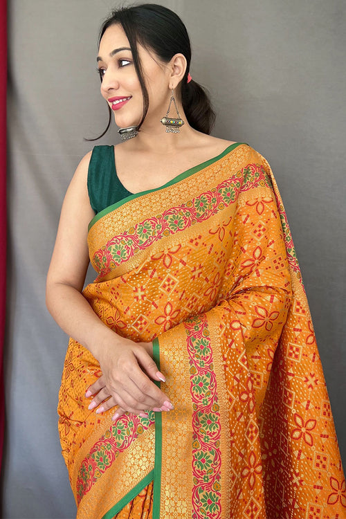 Load image into Gallery viewer, Gratifying Mustard Paithani Silk Saree With Sophisticated Blouse Piece
