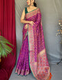 Flattering Purple Paithani Silk Saree With Marvellous Blouse Piece