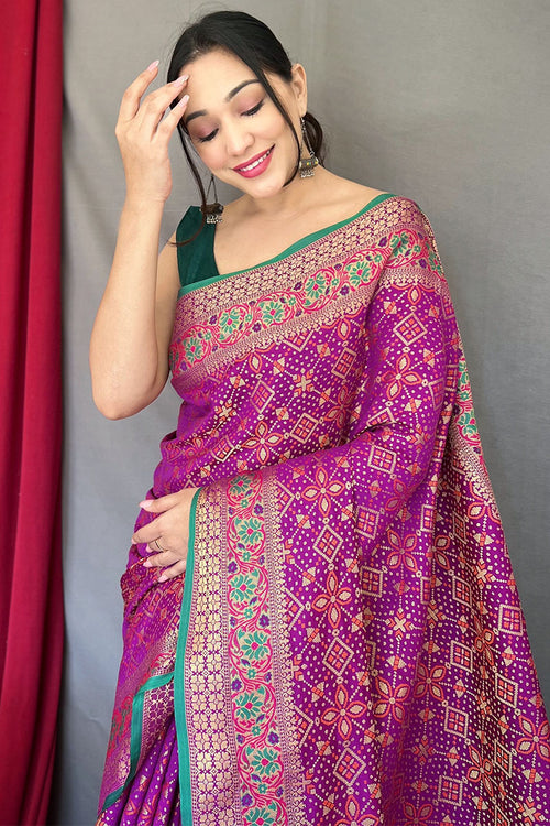 Load image into Gallery viewer, Flattering Purple Paithani Silk Saree With Marvellous Blouse Piece
