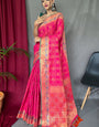 Admirable Dark Pink Paithani Silk Saree With Nemesis Blouse Piece