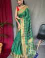 Panoply Green Paithani Silk Saree With Fragrant Blouse Piece