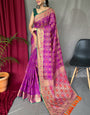 Profuse Purple Paithani Silk Saree With Engaging Blouse Piece