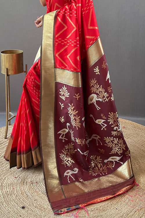 Load image into Gallery viewer, Panoply Red Soft Banarasi  Silk Saree With Winsome Blouse Piece
