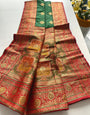 Surpassing Dark Green Soft Banarasi Silk Saree With Ravishing Blouse Piece