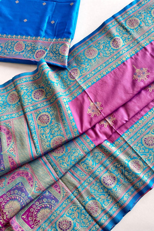 Load image into Gallery viewer, Sempiternal Pink Soft Banarasi Silk Saree With Denouement Blouse Piece
