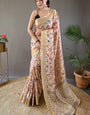 Desuetude Beige Digital Printed Soft Silk Saree With Angelic Blouse Piece