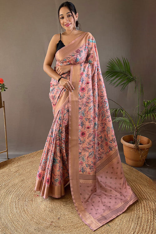 Load image into Gallery viewer, Mesmerising Pink Digital Printed Soft Silk Saree With Attractive Blouse Piece
