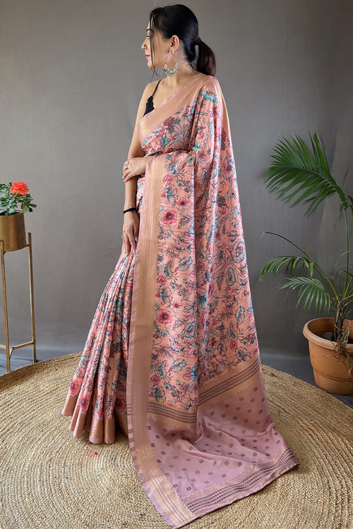 Load image into Gallery viewer, Mesmerising Pink Digital Printed Soft Silk Saree With Attractive Blouse Piece
