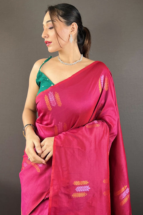 Load image into Gallery viewer, Ineffable Wine Soft Banarasi Silk Saree With Aplomb Blouse Piece
