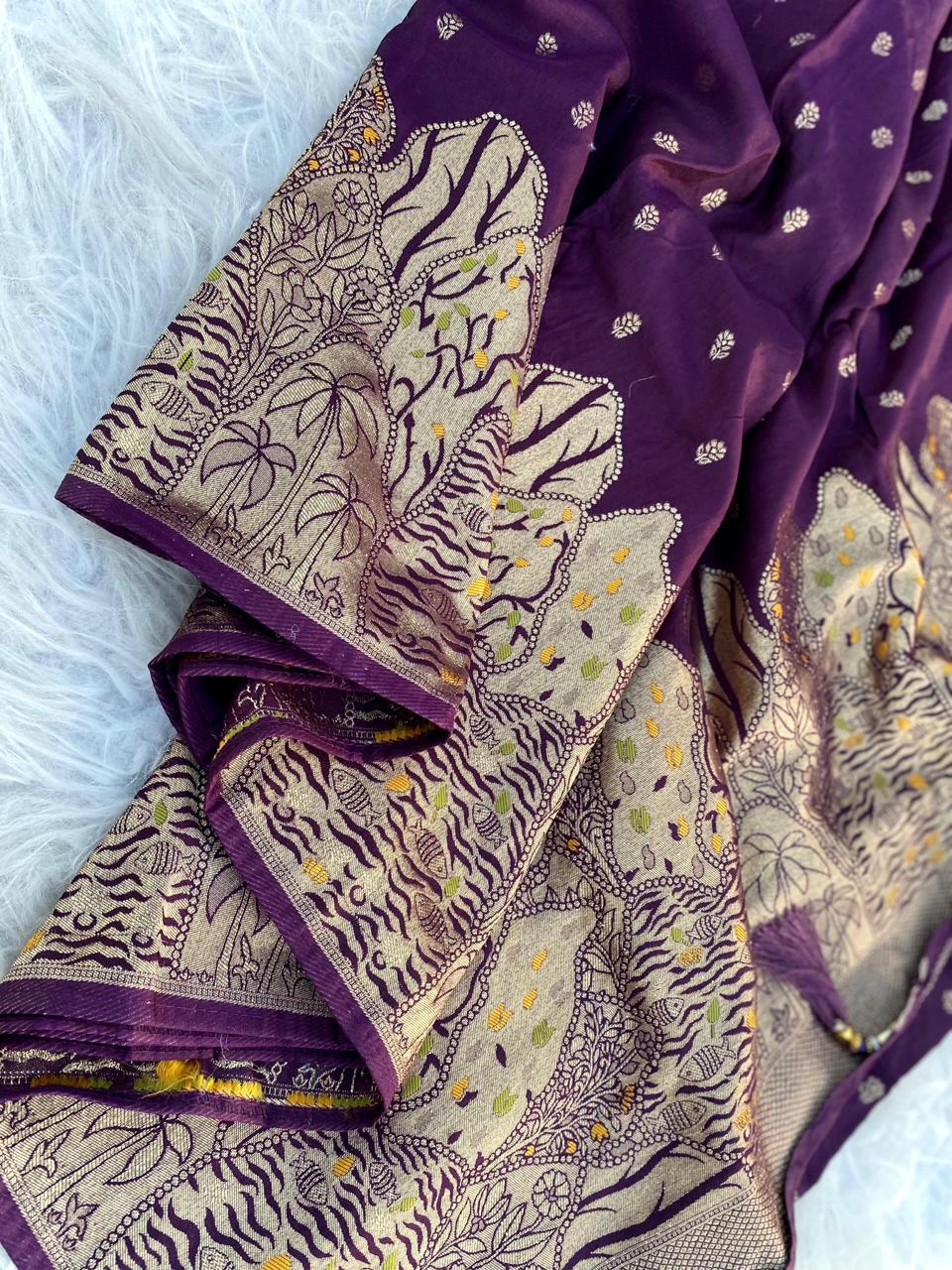 Tempting Wine Soft Banarasi Silk Saree With Prodigal Blouse Piece