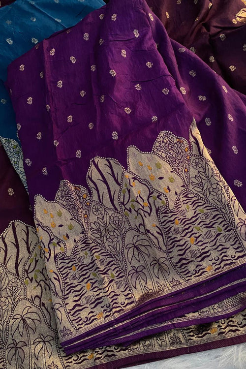 Load image into Gallery viewer, Tempting Wine Soft Banarasi Silk Saree With Prodigal Blouse Piece
