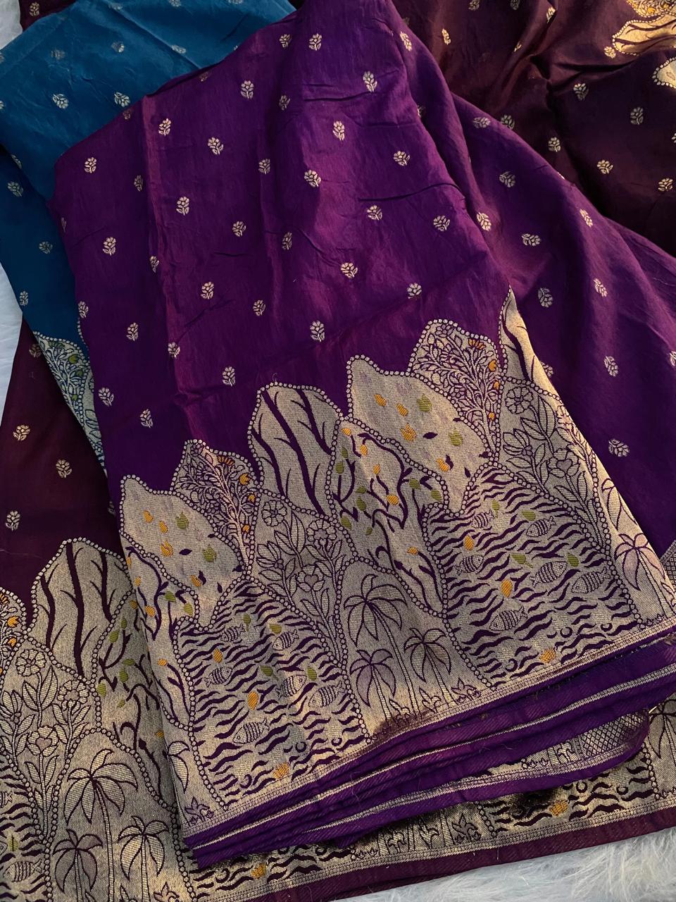 Tempting Wine Soft Banarasi Silk Saree With Prodigal Blouse Piece