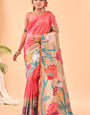 Snazzy Pink Paithani Silk Saree With Redolent Blouse Piece