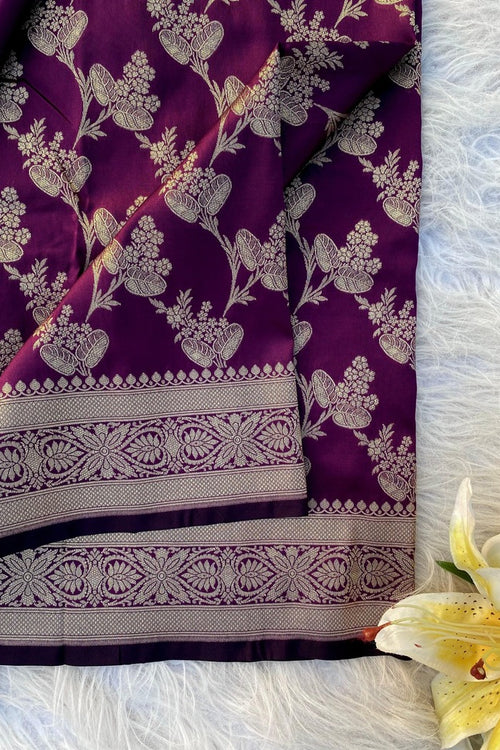 Load image into Gallery viewer, Charming Purple Soft Banarasi Silk Saree With Intricate Blouse Piece
