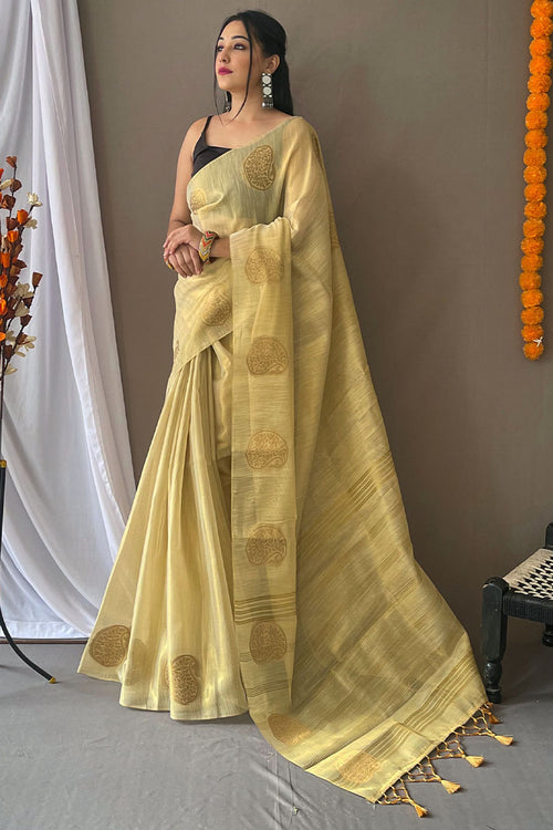 Load image into Gallery viewer, Woebegone Pista Soft Banarasi Tissue Silk Saree With Amiable Blouse Piece
