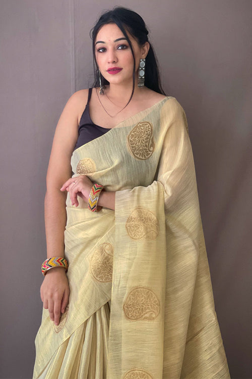 Load image into Gallery viewer, Woebegone Pista Soft Banarasi Tissue Silk Saree With Amiable Blouse Piece
